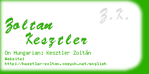 zoltan kesztler business card