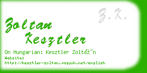 zoltan kesztler business card